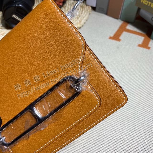 HERMES女包 豬鼻子包 Roulis Evercolor皮 金棕 愛馬仕百搭款單肩包 愛馬仕斜挎背包  Ama1702